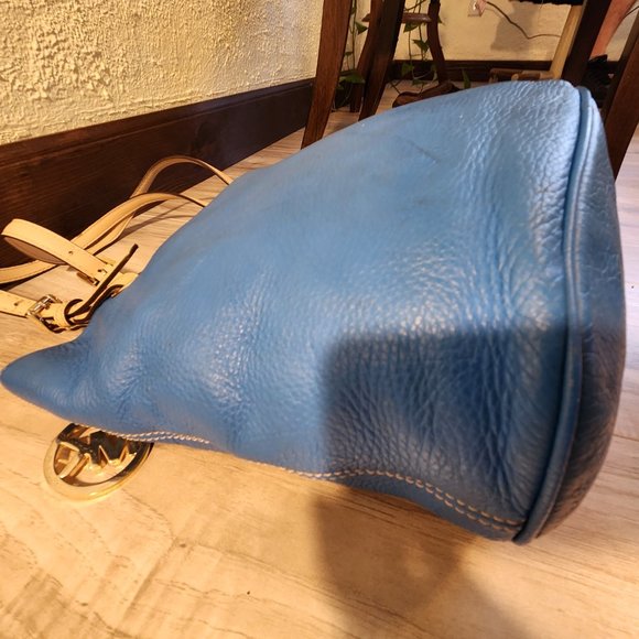 Michael Kors Blue Leather Shoulder Bag Purse - Picture 7 of 12